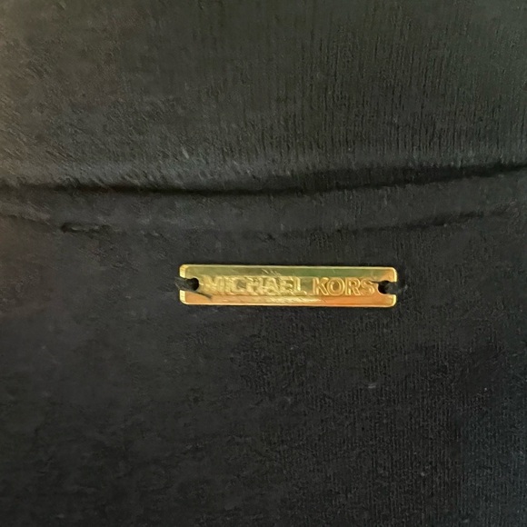 MICHAEL Michael Kors Navy Blue Classic Fit Gold Snap Polo Top Large - Picture 8 of 8